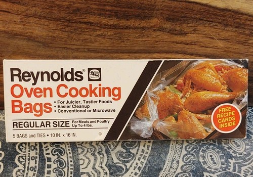 VINTAGE 1988 Reynolds Oven Cooking Bags 5 Regular 10x16 NEW Recipe Cards Kitchen - Picture 14 of 15