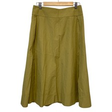 24SS MARGARET HOWELL HIGHDENSE COTTON SILK LONG SKIRT SIZE 3 MUSTARD Women USED