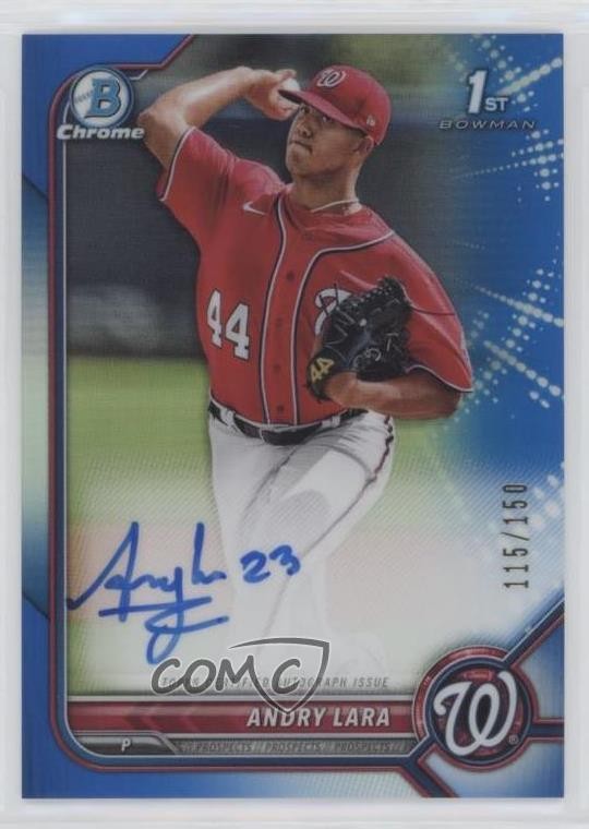 2022 Bowman Chrome Prospect Blue Refractor 115/150 Andry Lara #CPA-AL Auto 0m4q