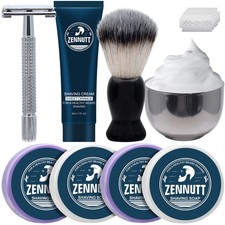 4 Packs Shaving Soap w/Shaving Bowl,Shaving Brush,Shaving Cream,Unqiue Gift S...