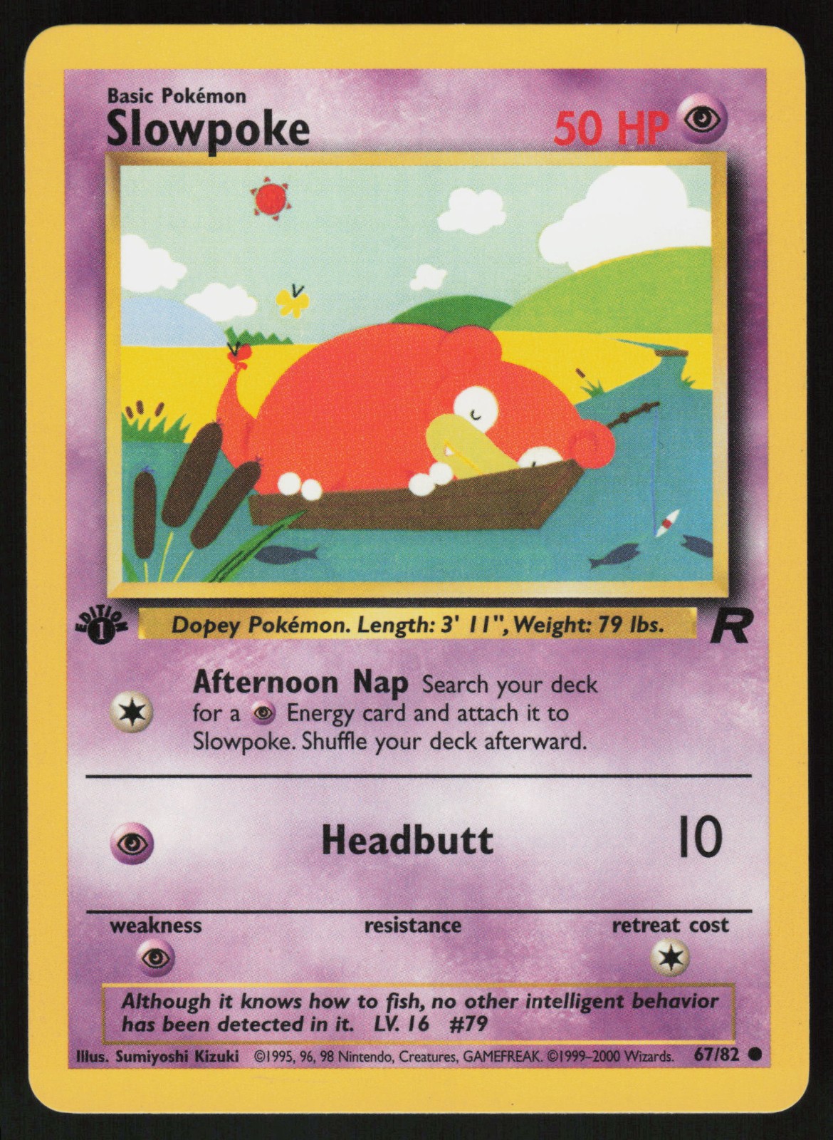 Pokemon Slowpoke Common 1st Edition Team Rocket 67/82 NM