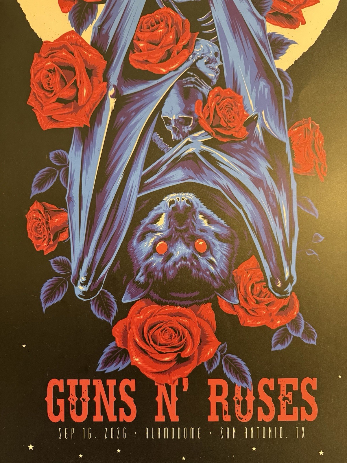 Guns R Roses Skull Guns N Roses GNR Limited Alamodome San Antonio 2026 Tour Poster 133/300 ...