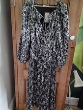 BNWT TU Woman Evening Party Lined Dress Gold/Grey/Blue Size 24