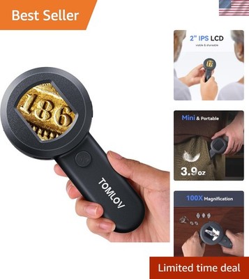 P10 Microscope for Adults Kids, Handheld Coin Magnifier with Light for Error ...