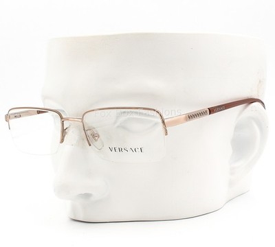 Versace Semi Rimless Eyeglasses Glasses MOD1066 1053 Pale Bronze Copper No Case