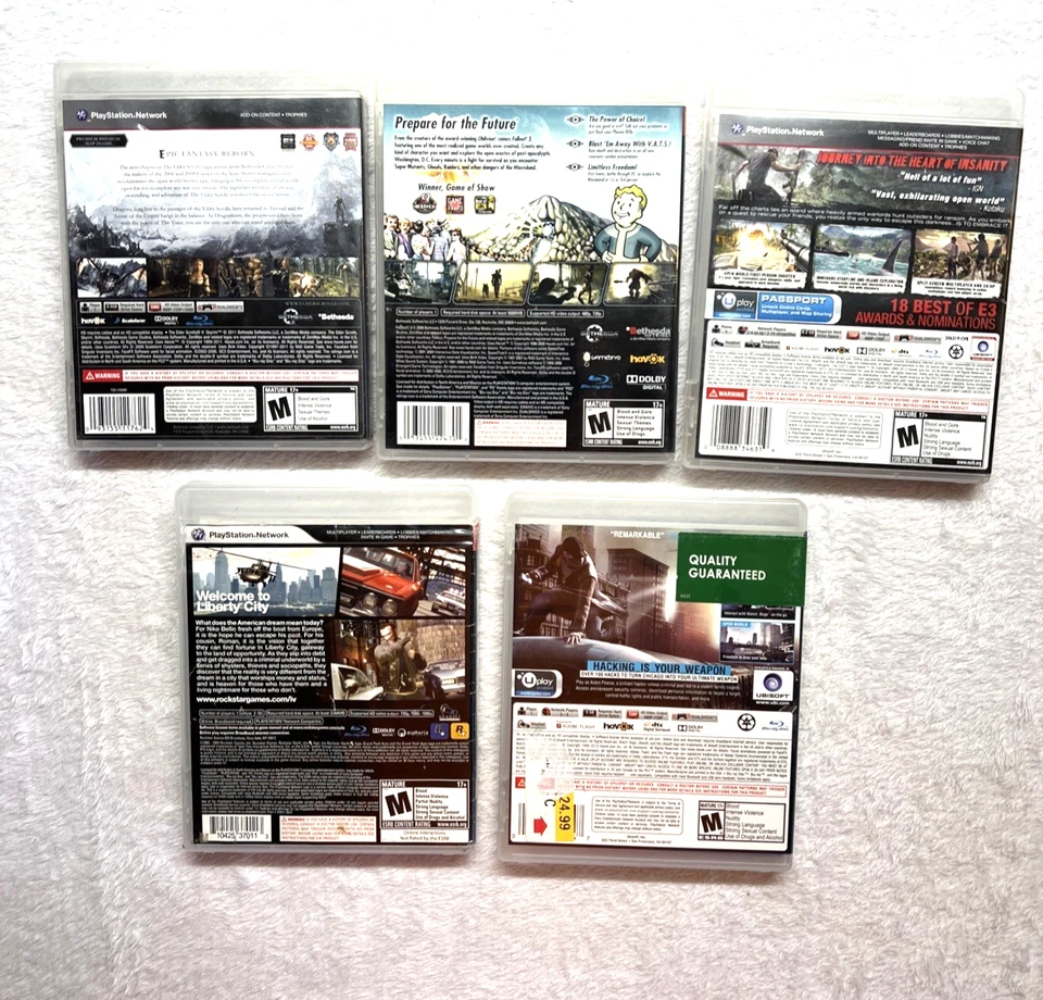 5 juegos PS3 Play Station clasificación 3 M Farcry 3 Fallout 3 Watch Dogs Skyrim GTA4 Foto 2 de 4
