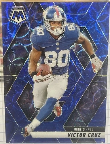 2025 Panini Mosaic Football #123 Victor Cruz Blue Scope Color Match GIANTS