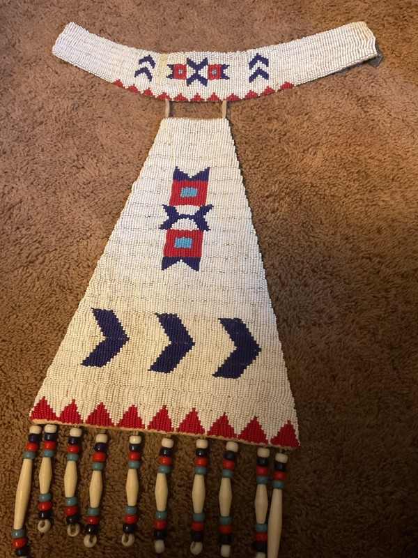 Large Native American Style Beaded Chest Ornament And Collar