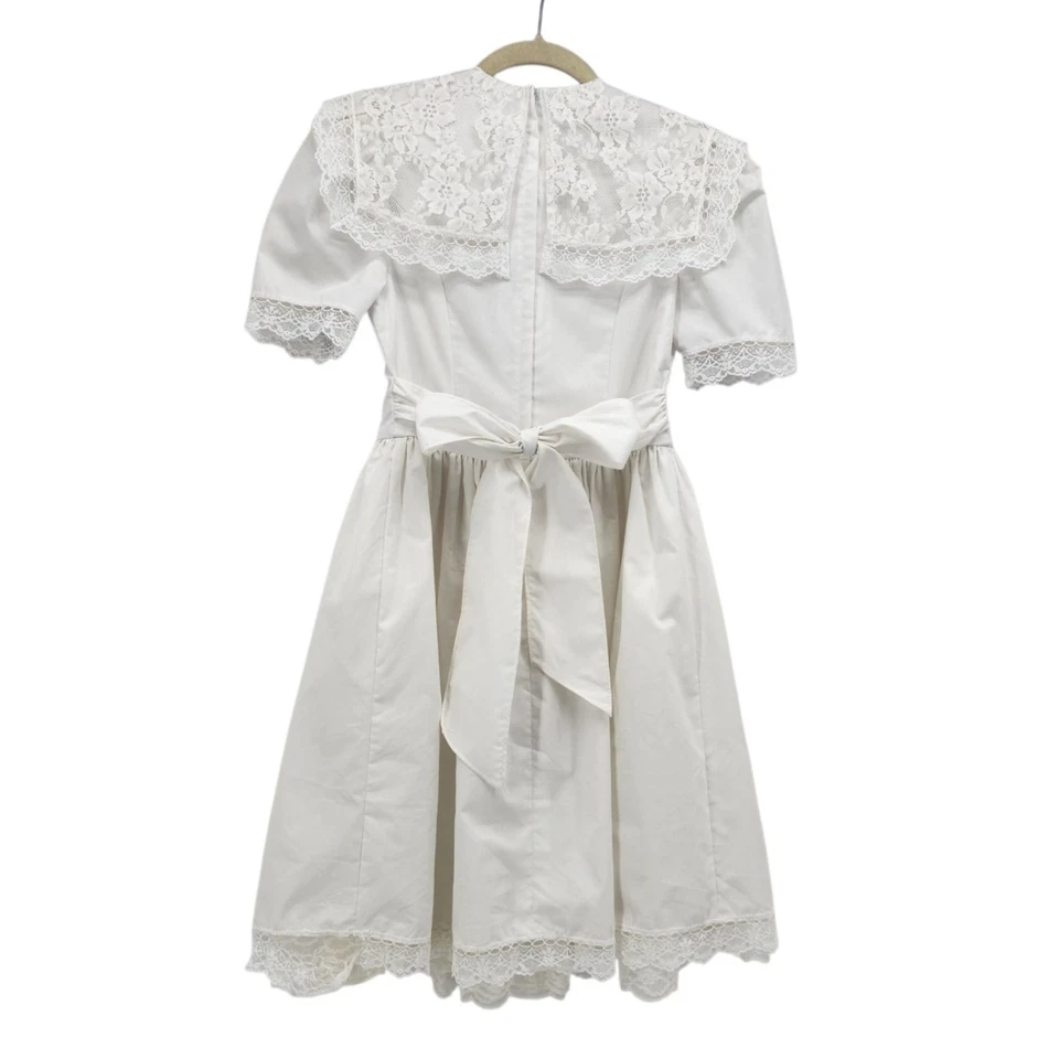 Vintage Jessica McClintock Girls 10 Dress White Lace Flower Girl First Communion - Image 4 of 4