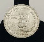 1958 Canada Dollar Silver Totem Pole Coin #21981