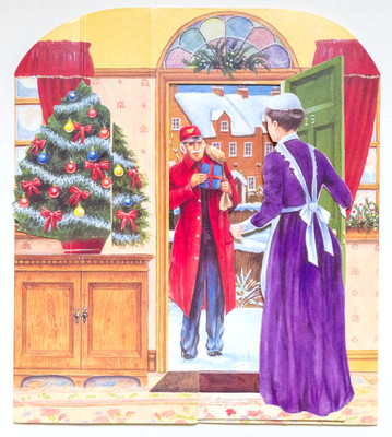 Weihnachtskarte 3D Vintage Post mit Umschlag zum Stellen - Ampersand Studio