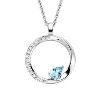 Viventy Halskette Mit AnhäNger Kreis Blautopas Zirkonia Silber 788702