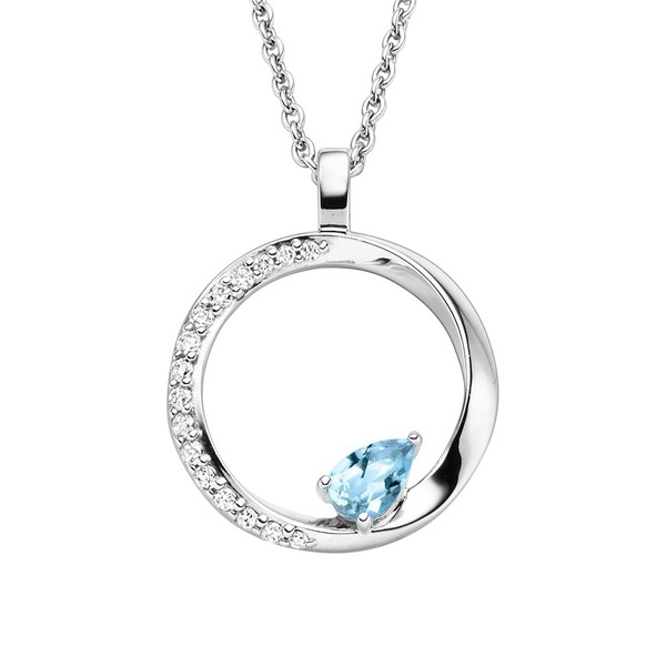 Viventy Halskette Mit AnhäNger Kreis Blautopas Zirkonia Silber 788702-image