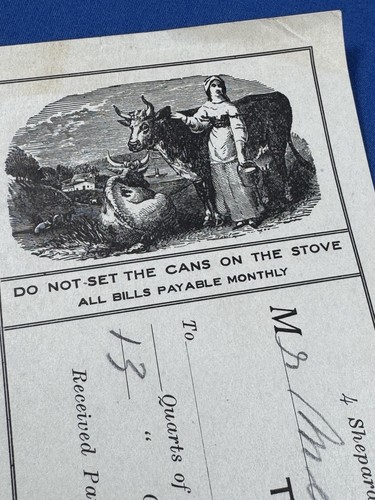 1906 Receipt M.E. Dinsmore, DEALER Pure, Rich, Sweet Milk & Cream, Dorchester MA - Picture 4 of 7