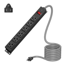 Heavy Duty Power Strip Surge Protector 4800J 12AWG Cord Wall Mountable