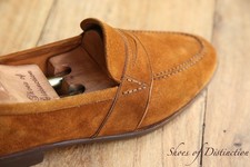 Edward Green Tan Brown Suede Shoes Penny Loafers Mens UK 7 US 7.5 EU 41
