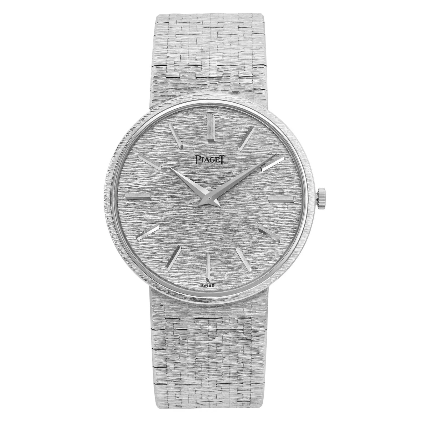 Piaget — Piaget Classic 32MM 18K White Gold Silver Dial Mechanical Watch 9643A6