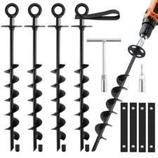 Ground Anchors Screw in - Heavy Duty Trampoline Anchors/Stakes for High Wind,...