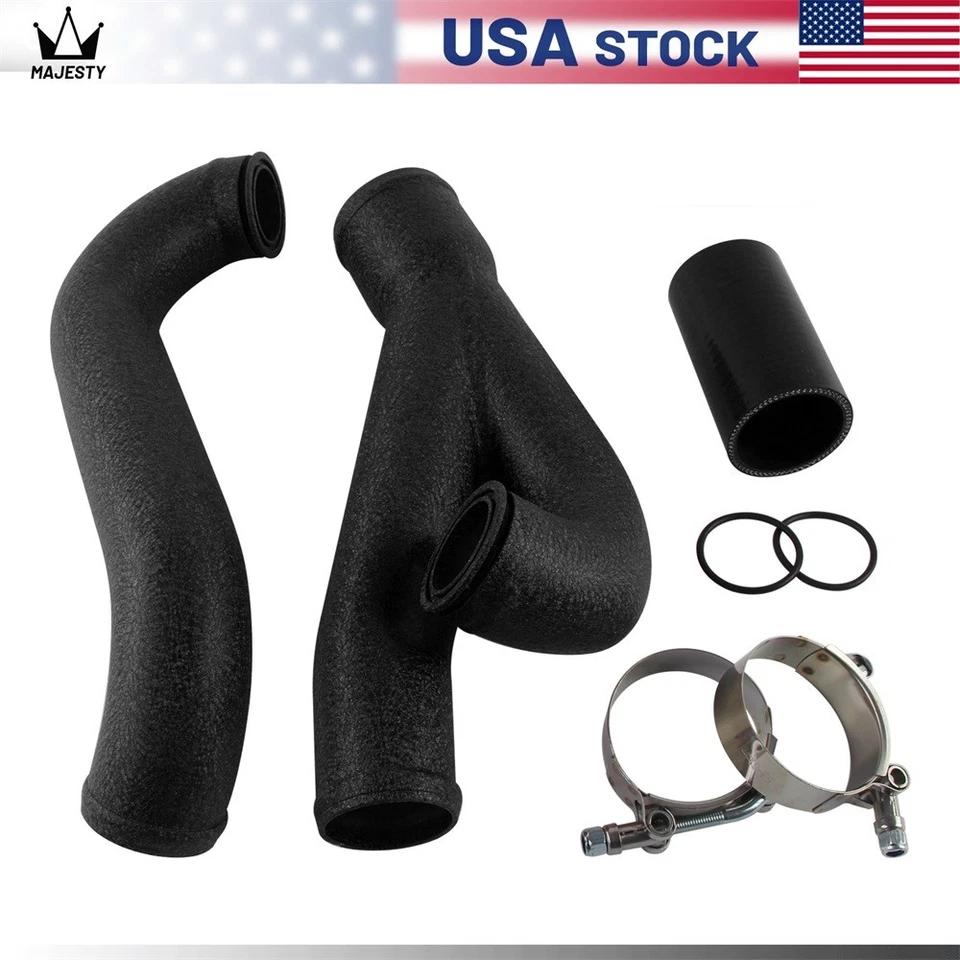 2" Aluminum Turbo Outlet Charge Pipe Kit For 2007-2013 BMW 335i 335is N54 Black - Изображение 3 из 4