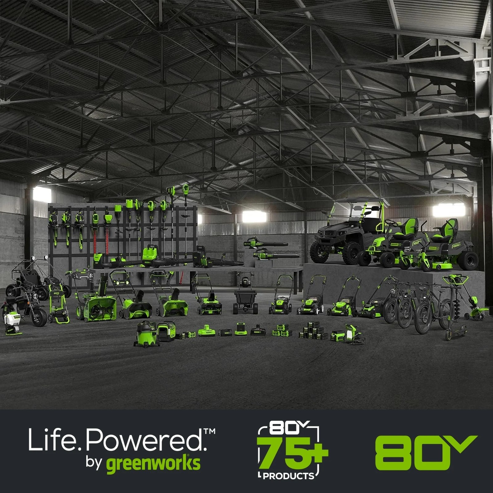 Greenworks 80V 21 inch Self-Propelled Mower w/ 4Ah + 2Ah Battery & Rapid Charger