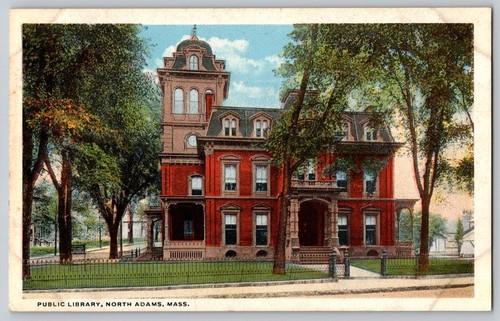 Library Sign Retro Vintage 1920's North Adams Public Library MA Postcard #1873 | eBay