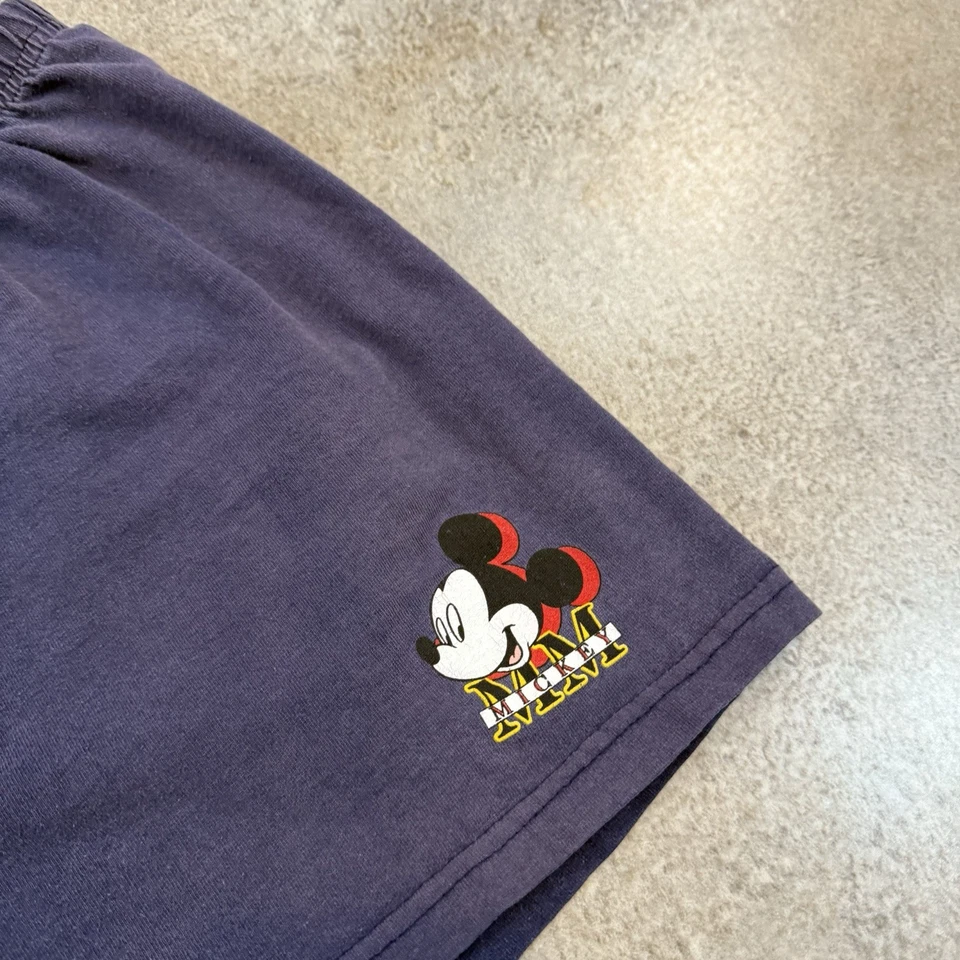Vintage 90s Mickey Mouse Unlimited Cotton Shorts Large Faded Blue Disney Cartoon - Изображение 3 из 4