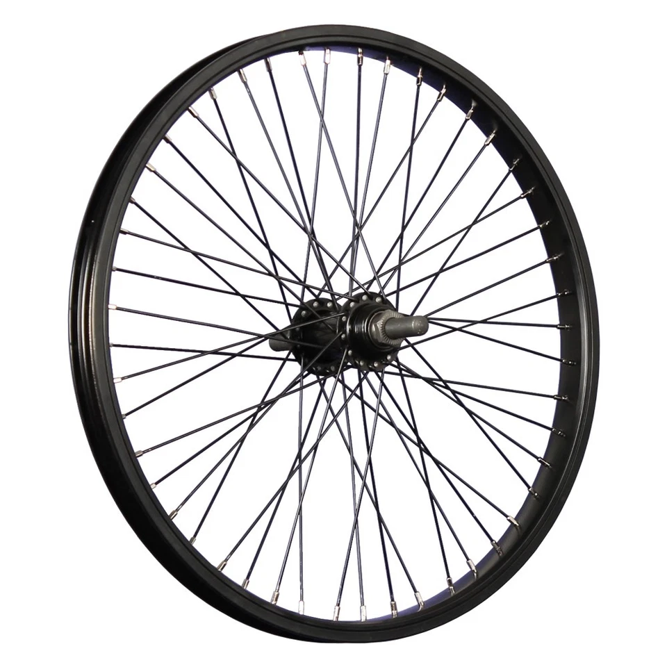 20 Zoll BMX Fahrrad Hinterrad Kastenfelge Alu schwarz 48 Loch Vollachse14mm - Bild 1 von 4