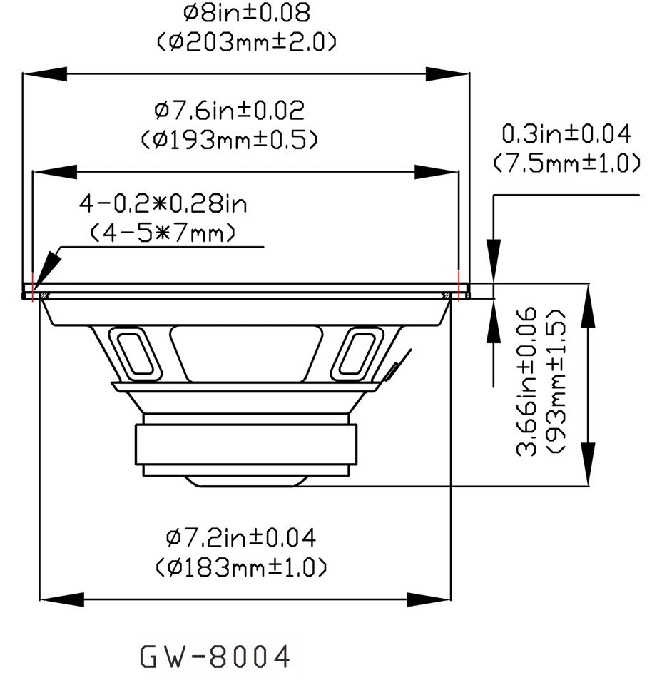 8 Goldwood Sound GW-8004/8 Two Way 8" Woofers w/ Tweeters 50 Watt each Speakers - Image 2 of 4