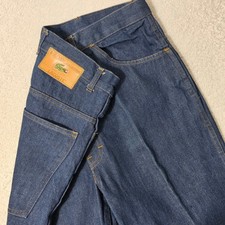 Vintage 70's Izod Lacoste Jeans Mens 34/37 Dark Wash Blue Straight Denim Creased