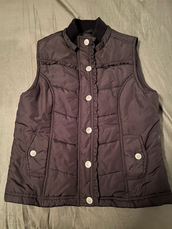 Justice Girls Black Sweater Insulated Vest Size XXL