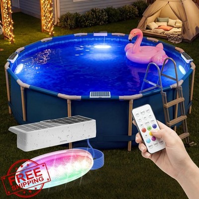 APONUO 2 Pack Gray Solar Pool Lights