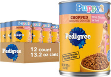 Pedigree Puppy Chopped Ground Dinner Wet Puppy Food with Chicken  Beef, Canned