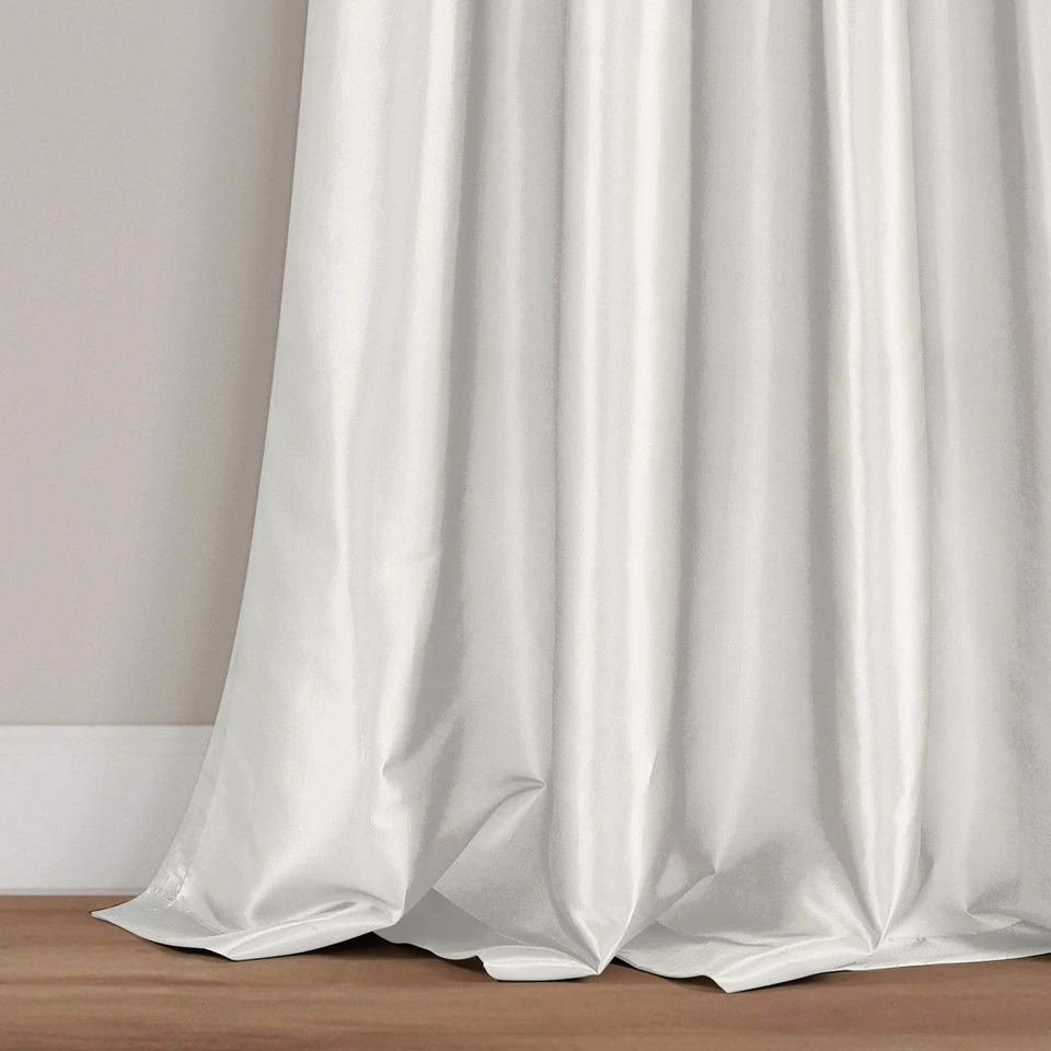 Pack de 2 cortinas blancas con motivo circular 54X84 elegantes paneles texturizados 3D Foto 4 de 4