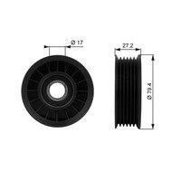 Unten Gates T38009 Umlenk-/FüHrungsrolle, Keilrippenriemen FüR Buick,Cadillac,Ch