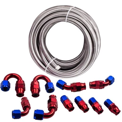 20FT AN10 Carburant Tuyau Raccord d'extrémité  Tressé Carburant Ligne Kit - Photo 1/4