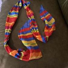 Vintage Liz Claiborne 100 Silk Scarf Striped Abstract Multicolor Made in Japan