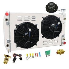 4 Row Aluminum Radiator Shroud Fan Relay 88-99 Chevy GMC C/K 1500-3500 28" Core