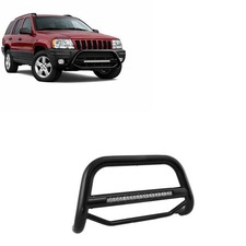 Black Horse Max Beacon Bull Bar No Skid Plate Bk Fit 99-04 Jeep Grand Cherokee