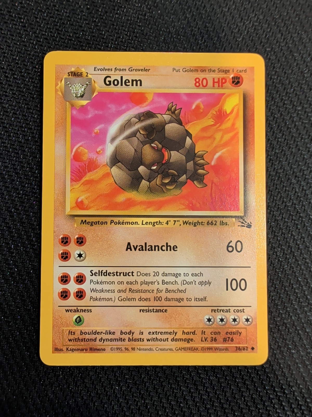 Pokémon TCG Golem Fossil 36 Regular Unlimited Uncommon NM