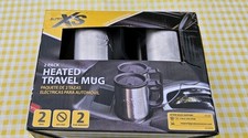 AutoXS 12V Electric Heated Travel Mug Coffee Tea Cup Warmer 2-Pack - NEW IN BOX