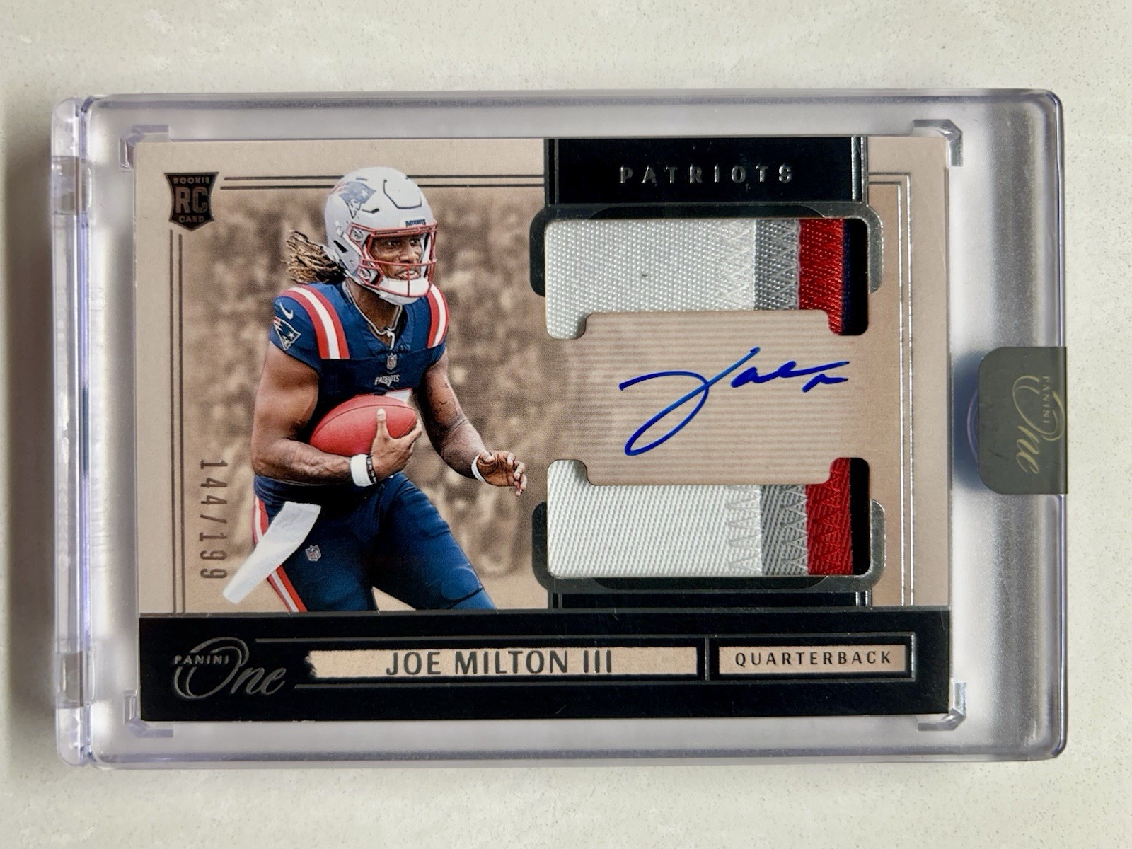 JOE MILTON - 2024 Panini One - Rookie Patch On Card AUTO /199 Patriots! 🔥