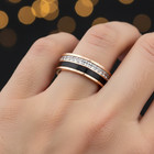 7mm Rose Gold & Black Titanium Spinner Ring – Princess CZ Fidget Wedding Band — photo 5