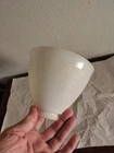 VINTAGE WAFFLE PATTERN MILK GLASS TORCHIERE LAMP LIGHT SHADE 6 INCH