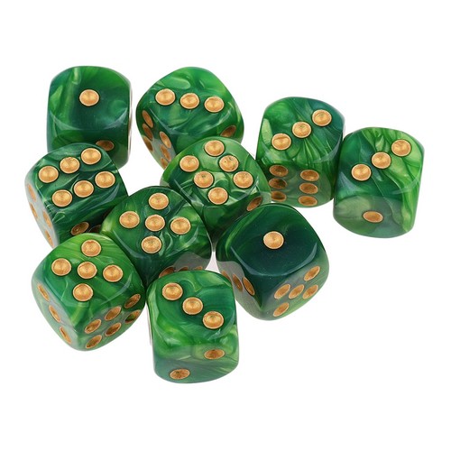 Lot de 10 jeux de rôle en acrylique D6 à six faces 16 mm Lot de 10 jeux de rôle en acrylique D6 à six faces 16 mm