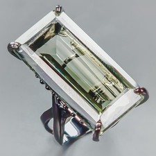 Jewelry 40 ct Natural Green Amethyst Ring 925 Sterling Silver Size 8 /R438275