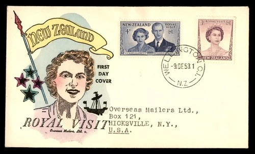 Mayfairstamps New Zealand FDC 1953 Queen and King Visit First Day Cover aaw_9192
