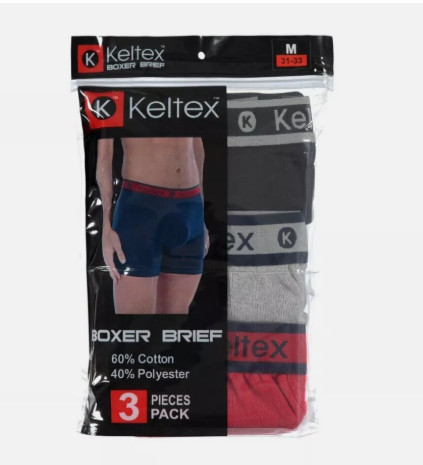 МУЖСКИЕ ХЛОПКОВЫЕ ТРУСЫ-БОКСЕРЫ KELTEX, 3 УПАКОВКИ - РАЗМЕР: МУЖСКИЕ L- ЧЕРНЫЙ/СЕРЫЙ/КРАСНЫЙ