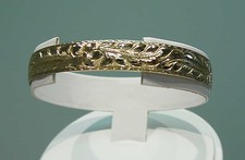 14K 12MM CUSTOM MADE HAWAIIAN MAILE LEAF DESIGN BANGLE