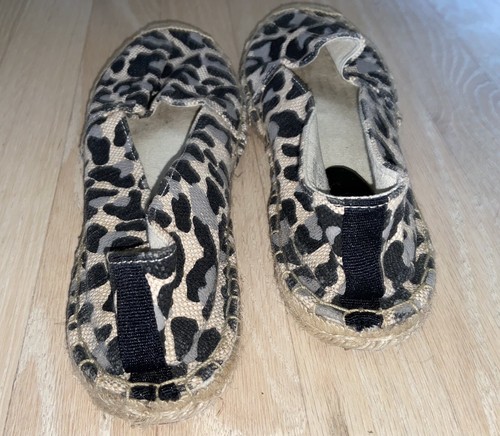 Ann Taylor Loft Espadrilles Animal Print 9M Shoes Flats Slip Ons - Picture 5 of 7
