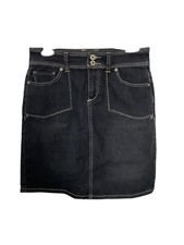 Christopher  Banks Petite Grunge Denim Skirt Dark Wash Y2K 90s Vintage Vibe